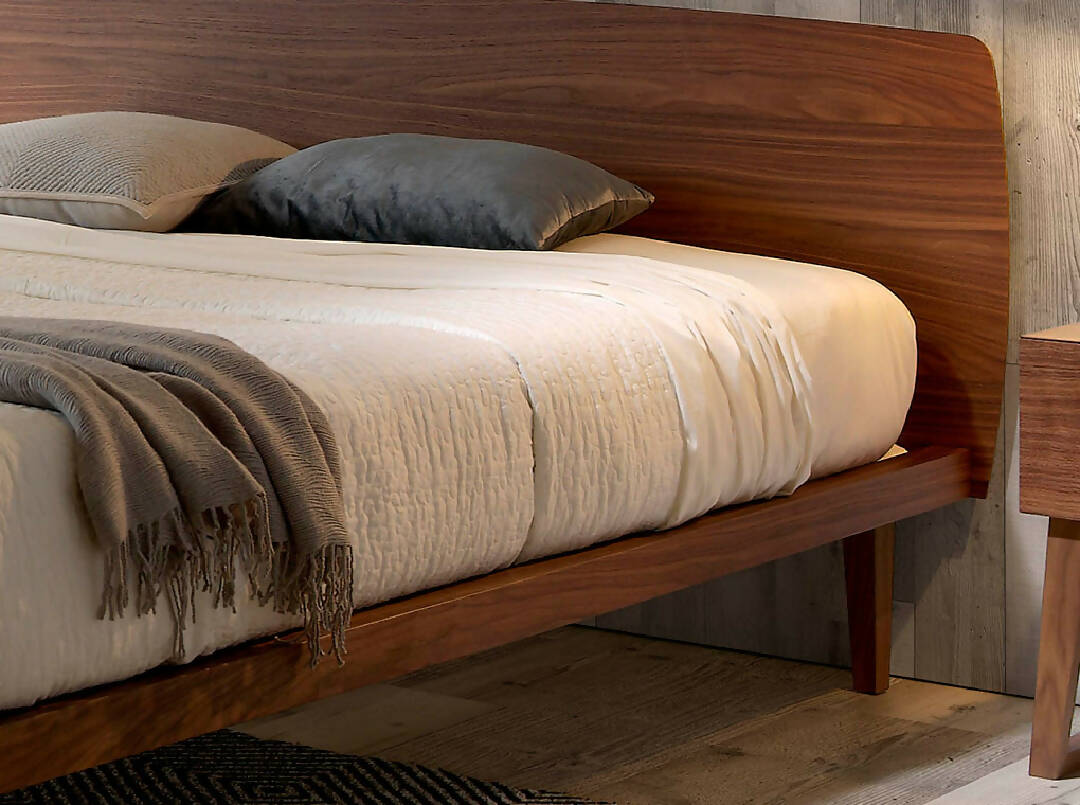 Cuna - cama de madera maciza Meran - nogal - 180 x 200 - cama de madera -  cama doble - matrimonial - Madera mac…