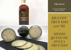 Brandy Trufado 500 ml + Medio Queso de Oveja Trufado