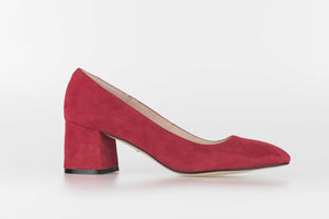 Zapatos salón 55mm. Fanatik mujer piel ante rojo 710 hecho en España