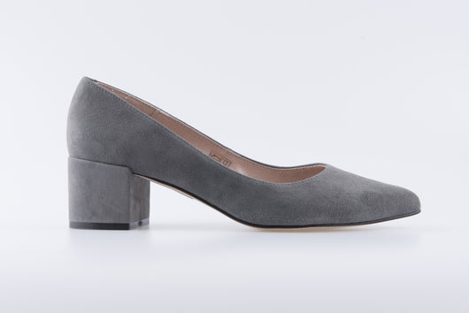 Zapatos salón 45mm. Fanatik mujer piel ante gris 712 hecho en España