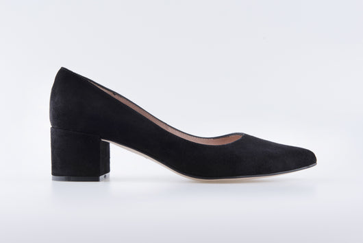 Zapatos salón 45mm. Fanatik mujer piel ante negro 712 hecho en España