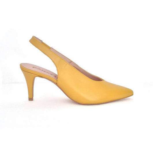 Zapatos salón 70mm. piel napa amarillo 468 hecho en España