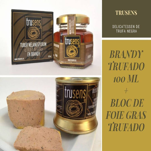 Brandy Trufado 100 ml + Bloc de Foie Gras Trufado